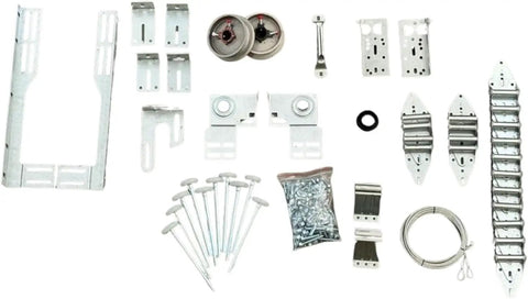 Ultimate All In One Garage Door Hardware Kit For 16 Ft By 7 Ft Overhead Doors Replacement Bundle with hardware pieces