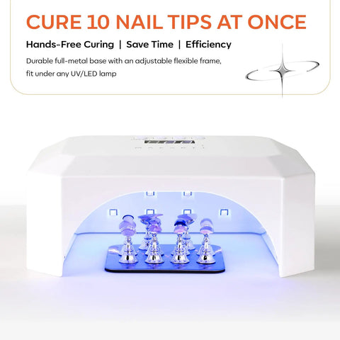 Magnetic Nail Stand For Press On Nails With A Large Flat Metal Base That Holds Ten Tips At Once Stable Holders For Nail Art Practice