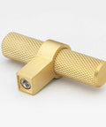 Knurled Brass Gold Steel T Bar Cabinet Knobs Pack Of Fifty Premium Euro Style Pulls For Drawers And Doors Rock Solid Grip Hardware.