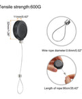 Secure Your TV And Remote Controls With These Retractable Cables That Feature Smooth Extension And Rock Solid Double Sided Adhesion To Keep Gear Locked Down Tight In A Black Two Pack Set. Image shows cable tether with a 90cm length.