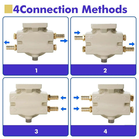 Marine Fuel Water Separator Filter Kit With 10 Micron Replacement For Outboard Engines, four connection methods diagram