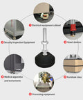 Adjustable Threaded Pole Leveling Feet For Furniture Glide 4 Pack M8x50mm for cabinet security inspection devices