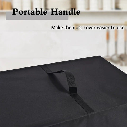 Heavy Duty Waterproof Coffee Maker Cover Fits K Elite and Hamilton Beach 12 Cup Machines, with handle detail, black