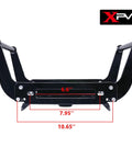 Universal Winch Mounting Plate For 2 Inch Receiver Beefy Heavy Duty Trailer Hitch Cradle Bracket with dimensions shown