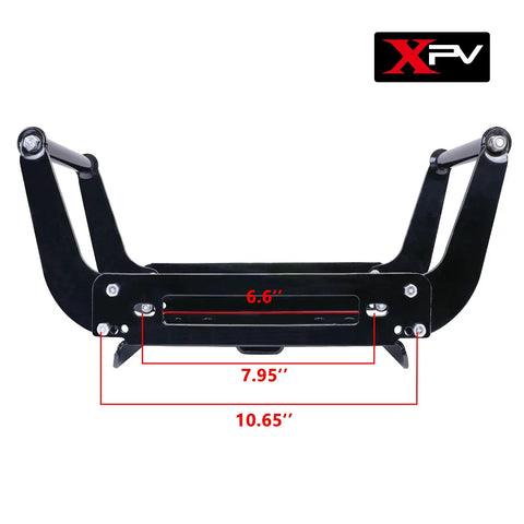 Universal Winch Mounting Plate For 2 Inch Receiver Beefy Heavy Duty Trailer Hitch Cradle Bracket with dimensions shown