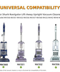 Brush Roller Replacement Kit For Navigator Upright Vacuums NV Series NV350 NV351 NV352 NV355 NV356 NV356E NV357 NV42 NV22 UV440 With Belt And Wheels Easy Repair To Restore Peak Suction And Make Your Vacuum Clean Like New compatibility chart