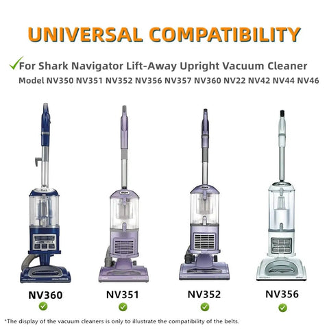 Brush Roller Replacement Kit For Navigator Upright Vacuums NV Series NV350 NV351 NV352 NV355 NV356 NV356E NV357 NV42 NV22 UV440 With Belt And Wheels Easy Repair To Restore Peak Suction And Make Your Vacuum Clean Like New compatibility chart