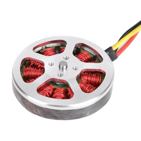 Heavy Duty Brushless Motor 5010 360KV For Outdoor Multi Axis Loads With Hollow Cover And Double Bearings Low KV Power High Torque Performance Resin Stator Coating For Superior Heat Dissipation And Efficient Cooling, close-up view.