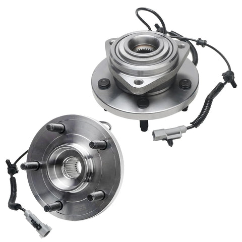 Six Piece Front Wheel Bearing Hubs Kit With Two Front Hubs And Four Upper And Lower Ball Joints For 2005-2010 Jeep Grand Cherokee And 2006-2010 Commander Replacement Front Left And Right Hubs To Beef Up Your Jeep 5 Bolt ABS Sensor Ready
