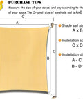 6 By 8 Foot Rectangle Sun Shade Sail Canopy For Patio And Backyard Breathable HDPE Shade Fabric Sand Color installation guide