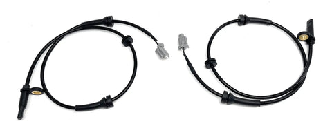 Premium Garage Approved Pair Of Front Abs Wheel Speed Sensors For 2008-2014 Nissan Rogue And 2007-2013 Nissan X Trail 2.5L. Black wires with connectors.