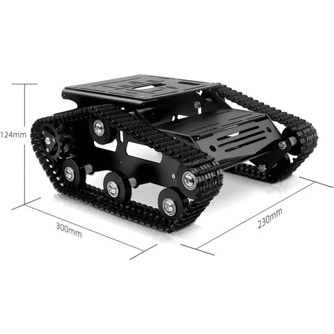 Shock Absorbing Tank Robot Chassis With Motor For Raspberry Pi And Arduino Dope Full Metal Track Platform DIY Kit Black
