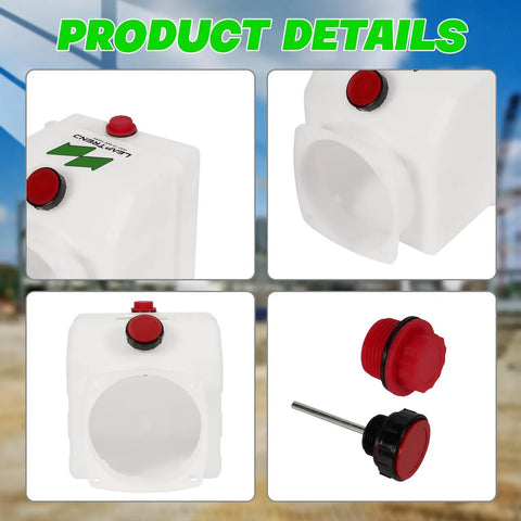 4 Quart Poly Power Unit Hydraulic Fluid Reservoir Tank with 4 inch round opening and square bolt pattern details