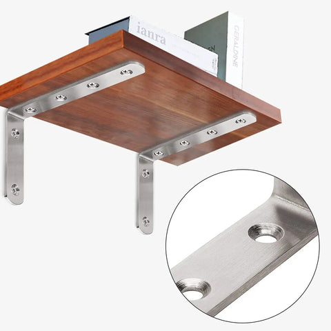 Heavy Duty Beefy Stainless Steel Shelf Brackets Pack Of Four For 5X3 Inch Right Angle Corner Supports 35lb Per Pair Capacity Rustproof