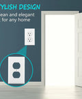 Ultra Durable Shatterproof Outlet Wall Plates 1 Gang Duplex Covers 12 Pack White Polycarbonate Thermoplastic UL Listed wall plate