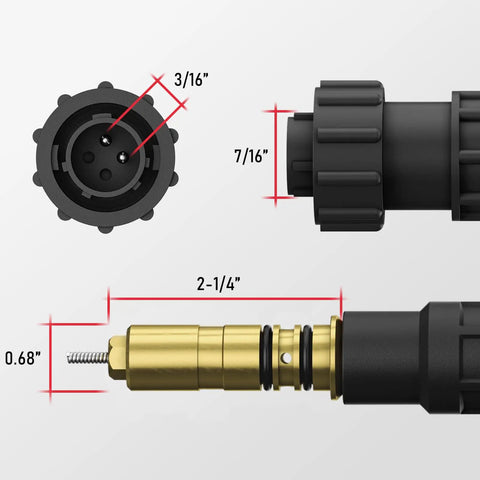Measurements of 10 Ft Flexible Neck MIG Welding Gun Torch Replacement For M10 M15 And Millermatic Series 150A.