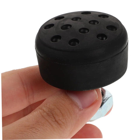 Close-up of adjustable rubber toe stop for quad skates, part of 2 Pack Toe Stops For Roller Skates With Adjustable Rubber Brake Heads For Quad Skates Replacement Brakes Pro Grade Long Lasting Indoor Outdoor Use Durable Rubber For Smooth Stop Control And Easy Install.
