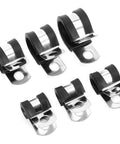 Rugged Stainless Steel Cable Clamp Kit With Rubber Sleeves 52 Piece Black Wire Management Set for Automotive Industrial and Home Use Built Tough Precise Fit