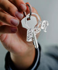 Rad Retro Travel Themed Zinc Alloy Keychain For RV Owners And Pilots Lightweight Yet Sturdy Camper Accessory in hand