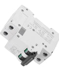 DC Two Pole Circuit Breaker 2P 250V 63A Din Rail Mounted Miniature Breaker shown in a side view with fast trip features.