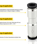 One Quarter Inch Push To Connect Check Valve For Air Pneumatic Systems One Way Inline Valve Nickel Plated Brass And Plastic