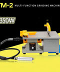 350W TM-2 multi-function grinding machine with flexible shaft and yellow safety guard, ideal for precise tool sharpening.