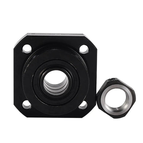 Heavy Duty FK12 Ball Screw Bearing Seat With FF12 End Support Unit For SFU1604 1605 1610 Ballscrew front view with mount holes