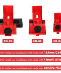 Clamp-On Circuit Breaker Lockout Kit 12 Piece Set With Small Medium Large Lockouts For Single Pole Breakers, sizes CB-07, CB-08, CB-09.