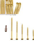 Two Pack Torx Star Drive Flat Head Wood Screws Carbon Steel M3x20mm Kit For Quick Easy Wood Assemblies With Heavy Duty Concealed Joints Self Tapping Design Ideal For DIY Projects And Furniture, gold screws