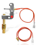 HUQUZN pilot assembly for Mr. Heater propane heater; metal mounting bracket, brass valve, and two red propane hoses