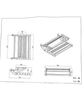 Manual RV Step Single Folding Ladder For Trailers And Campers, Retractable Entry Stair, 440 LB Capacity, Aluminum Alloy Construction With Powder Coated Steel Plates, Built To Last And Easy To Install For Motorhomes, dimensioned drawing