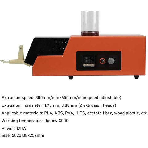 Heavy Duty 3D Printer Filament Extruder Machine With Plug And Play Adjustable Coil Winder And Precision Molds For Rapid PLA And ABS Productions