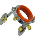 P-80 Plasma Cutter Roller Guide Wheel Spacer Set for Panasonic Torch with Two Screw Positioning, silver and orange, side view