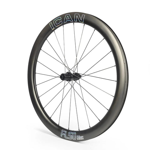 FL50 Max Carbon Disc Road Bike Wheelset 700C, 50mm Deep, 23mm Internal Width, single wheel with 36T Ratchet Hub