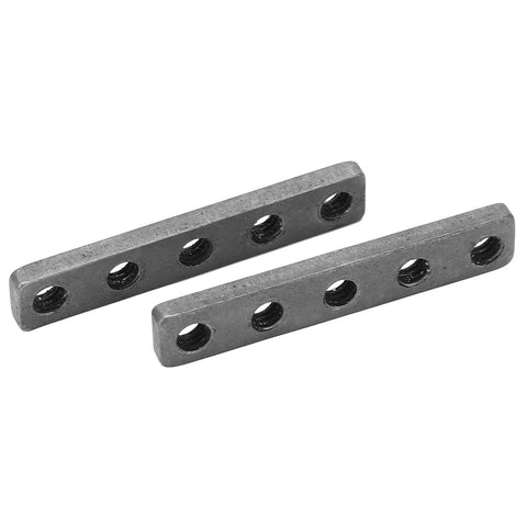 Premium Stainless Steel Screw Fixing Plate With Five Hole Threaded Base Pack Of Two, heavy duty mounting brackets, 39 x 7 mm.