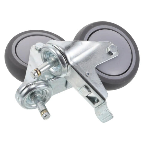 Heavy Duty Swivel Caster Wheels 2 Pack Locking Castors with steel swivel and TPR wheels for utility carts and shop use.