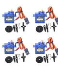 9g Micro Digital Servo With Full Metal Gears, 360 Degree Continuous Rotation, PWM 500 to 2500, Pack of 4 components