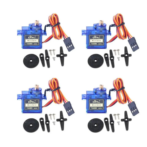 9g Micro Digital Servo With Full Metal Gears, 360 Degree Continuous Rotation, PWM 500 to 2500, Pack of 4 components