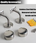 Sleek Transparent Acrylic Handrail With Heavy Duty Silver Wall Mount Brackets For Indoors Outdoors Stair And Deck Safety Featuring Bubble Design Supporting Four Hundred Forty Pounds Built Like A Tank For Daily Grind with stainless steel wall brackets and screws.