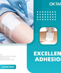 Nonwoven Medical Surgical Tape Pack Of 4 Soft Breathable Wound Dressing Tape 3 Inch By 10 Yard applied on leg for wound care