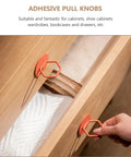 Adhesive Stick On Cabinet Handles 3 Pack Triangle And Hexagon Pull Knobs No Drill Easy Install For Cupboards, Closets, Drawers And Dressers In Kitchen And Home in use on drawer