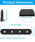 12 Pack 4 Inch Straight Brackets Stainless Steel Flat Mending Braces Black Connector Plates with mounting screws dimensions