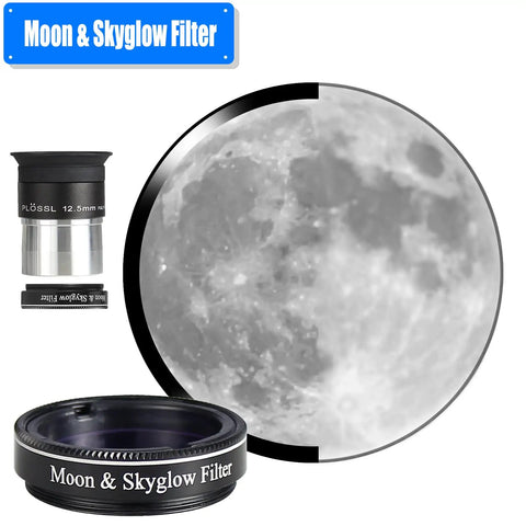 Epic 1.25 Inch Astronomy Accessory Kit with Plössl 12.5mm eyepiece and Moon Skyglow filter for detailed lunar viewing