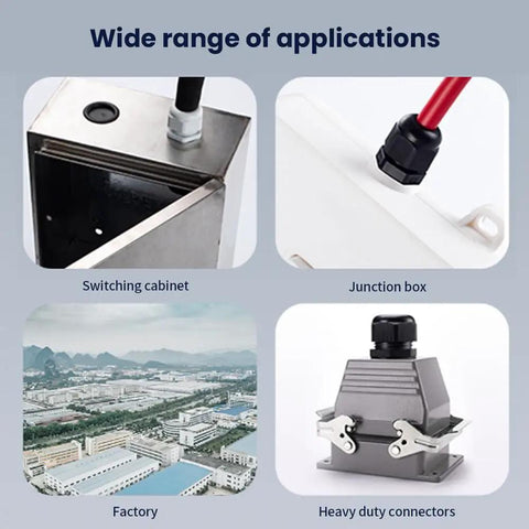 Wide applications of White Cable Gland With Gasket And Washer 3-7mm Threading 20 Pack PA Material Nylon Plastic Cord Grip Kit