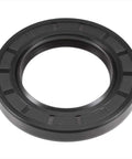 Oil seal, 50mm x 80mm x 10mm nitrile rubber, black, double-lip with spring for bearing shaft, front view
