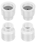 Solid 4 Pc Kit Of White Ceramic #12 TIG Cups With 1/8' Diffuser Mesh For WP TIG Torches, two cups shown from different angles.