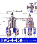 Diagram of a Heavy Duty Pneumatic Fixture Cylinder With Four Claw Clamp And Sensor Switch For Mechanical Arm Gripper, labeled dimensions