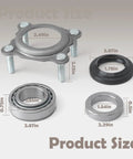 Beefed Up Rear Axle Bearing And Seal Kit For Jeep Wrangler JK JKU 2007 To 2017, steel parts with measurements, focus on 68008523AA.