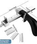 Pro Grade Leather Strap Cutter Kit With Aluminum Handle And Three Blades, Stainless Steel Crafting Tools, ruler included