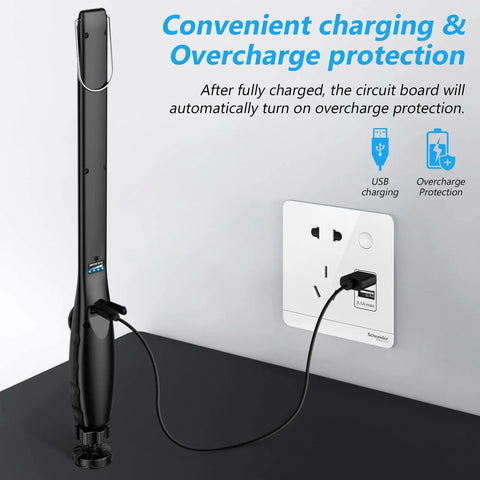 Two Pack Rechargeable LED Work Light 800 Lumens COB with USB charging showing power indicator and magnetic base in use